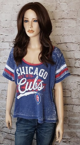 NWT New Era Chicago Cubs Cubbies Baseball Shirt Blue Red White Faded Women’s 2XL - Picture 12 of 24