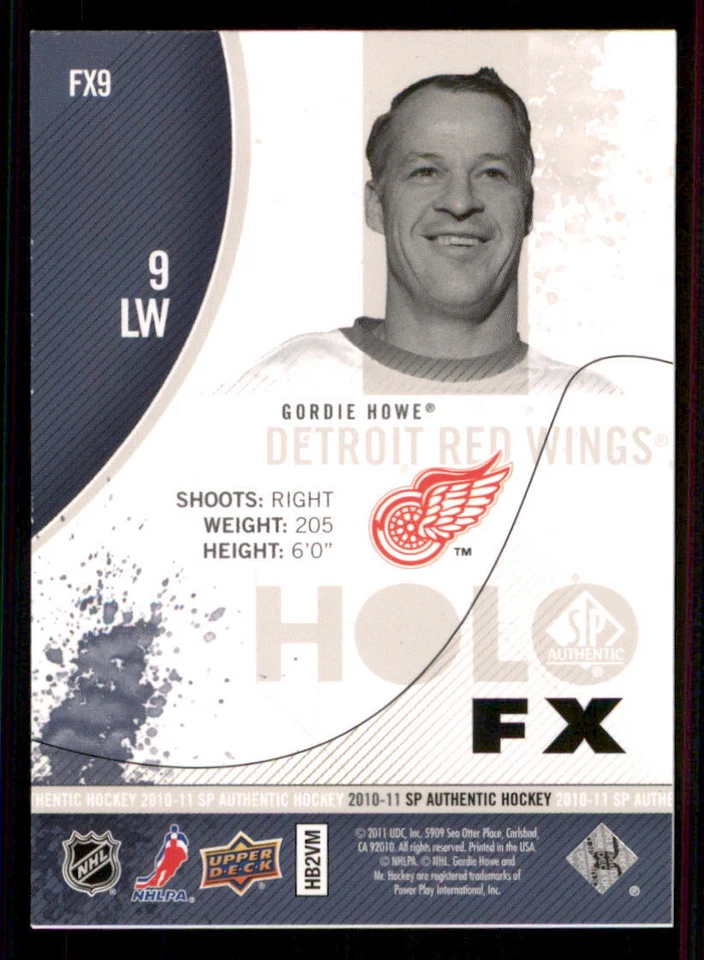 2010-11 SP Authentic Holoview FX #FX9 Gordie Howe - Image 2 of 2