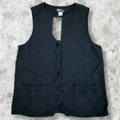 Vintage Magic Mountain Women's Vest Button Up 100% Cotton
