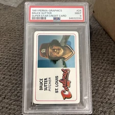 1981 Perma-Graphics/Topps Credit Cards Bruce Sutter #125-024 PSA 9
