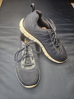 Skechers Men Shoes Blue Mesh Wide Fit Memory Foam Sneakers