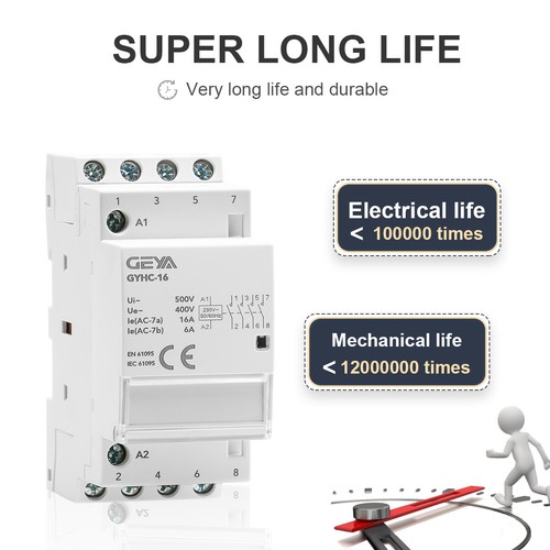 GEYA Modular AC 110V Automatic Contactor 2P 25A 2NO Household Contactor Din Rail - Picture 3 of 18