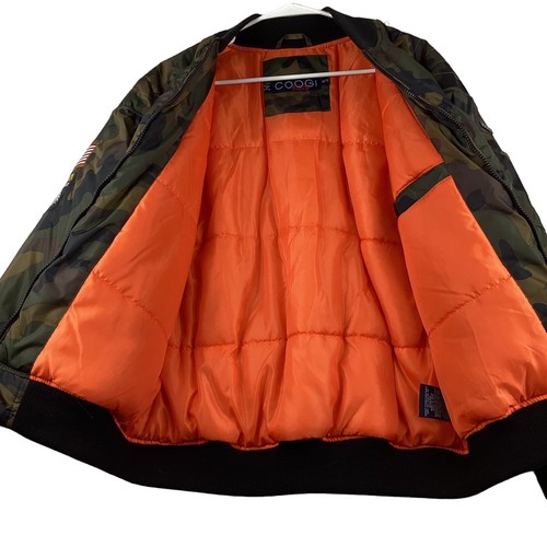 Cappotto bambino Coogi grande 14/16 mimetico mimetico bomber bandiera americana USA full zip - Foto 3 di 14