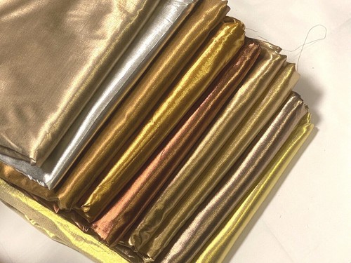 Metallic Foil Shimmer Lame Fabric Deco Wedding Material 44''wide - Picture 2 of 21