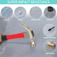 60.2"X46.4" Home Office Chair Mat PVC Floor Studded Back For Pile Carpet Bedroom