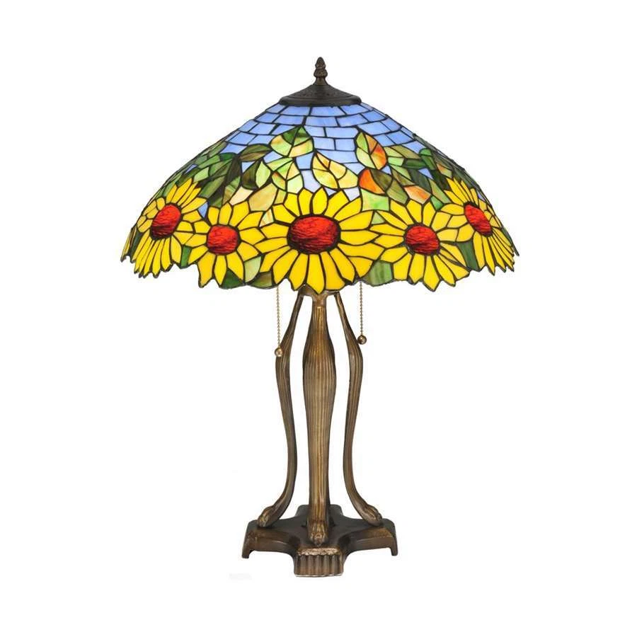 Meyda Lighting 24'H Wild Sunflower Table Lamp, Purple/Blue Ia 59 Amber - 119682