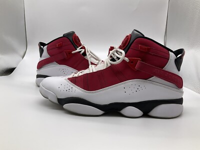 NIKE JORDAN 6 RINGS WHITE BLACK CARMINE RED BASKETBALL SNEAKERS Jordan 6 Rings White / Black / Varisty Red - Jan 2025  main image 4