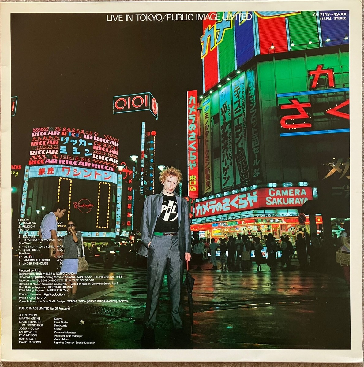 PIL Public Image Limited / Live In Tokyo 1983 2LP +POSTER Colombia 