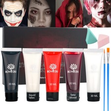 Bowitzki 3 Colors Cream Face Body Paint Fake Blood Liquid Latex For Halloween