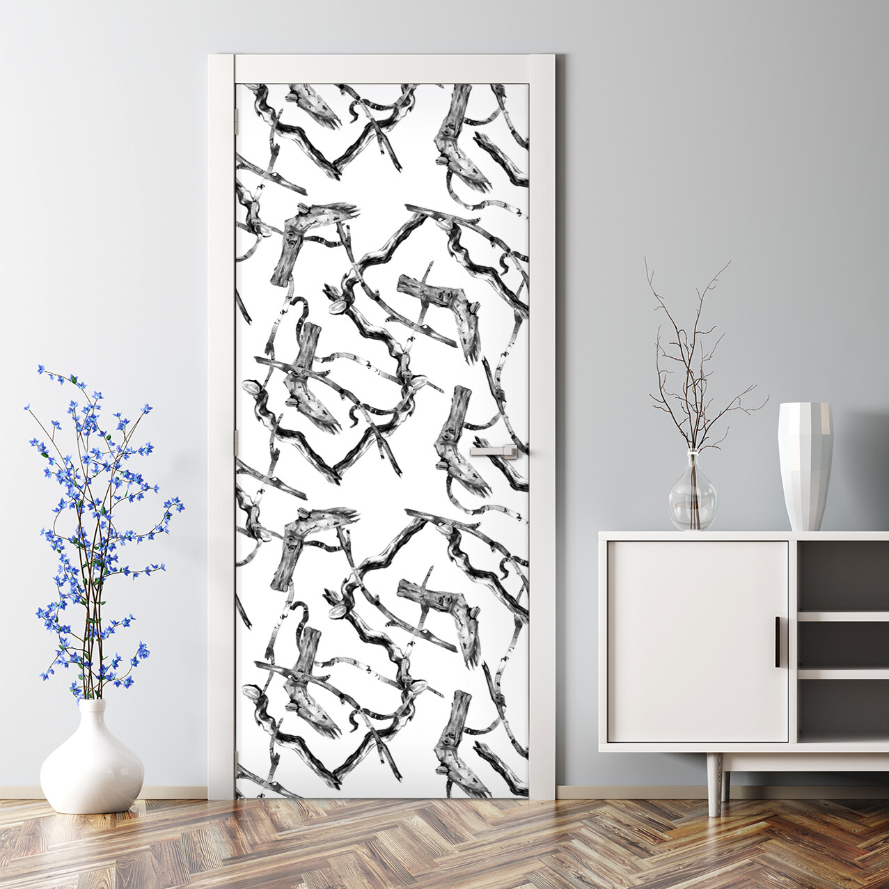 Self-Adhesive Bubble-Free Tree Branch Door Decal Easy Stick