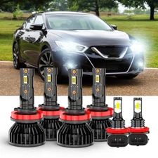 For 2016 2017 2018 Nissan Maxima LED Headlight Hi/Lo+Fog light Combo 6000K Bulb
