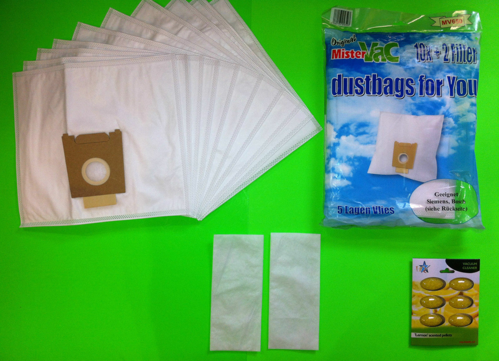 10 Vacuum Cleaner Bags Filter Bags Dust Bags for Siemens: VSQ4G2122/01-03 Q4.0