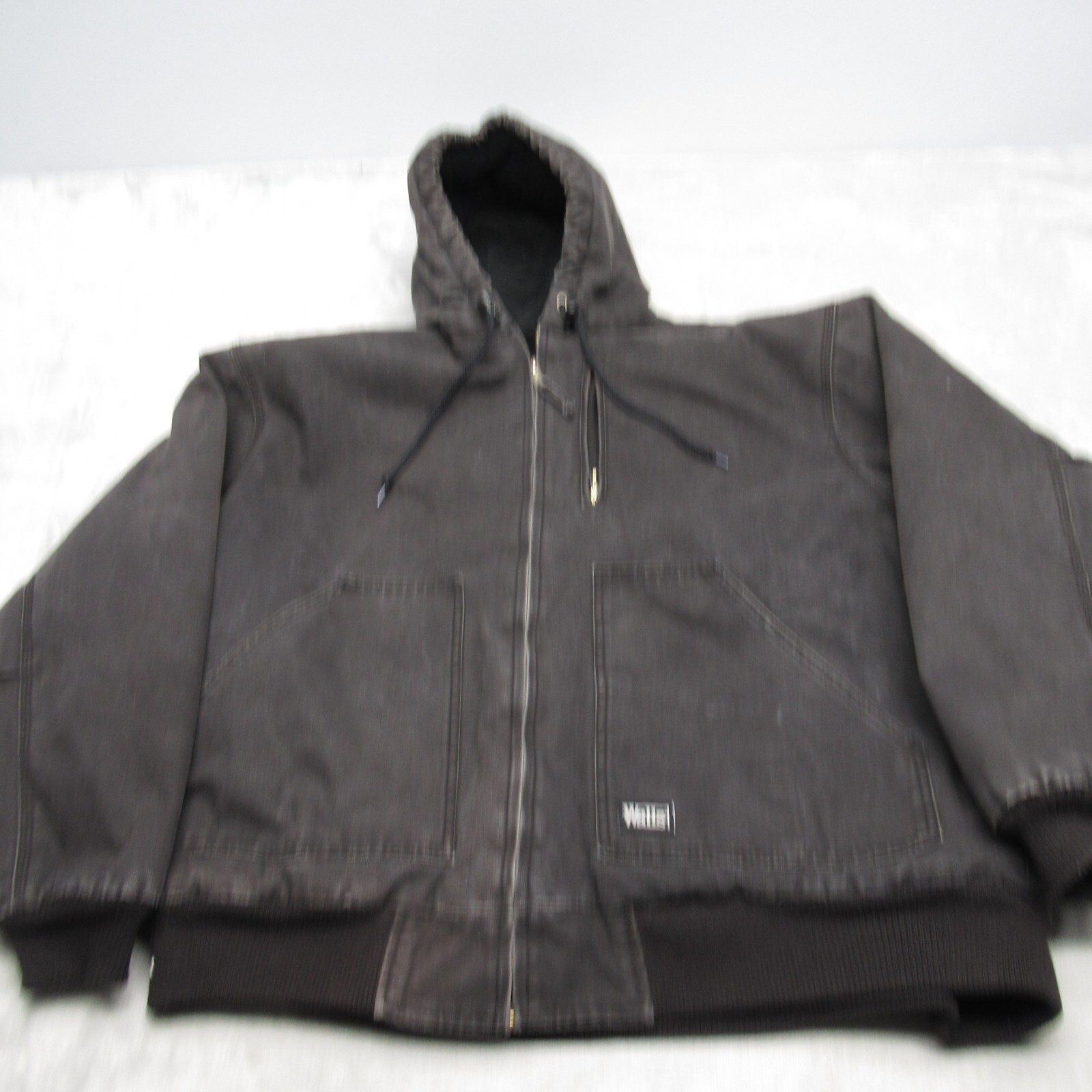 Walls Work Jacket Mens XXL Black Duck Rugged Canvas Chore Barn Full Zip Distress
