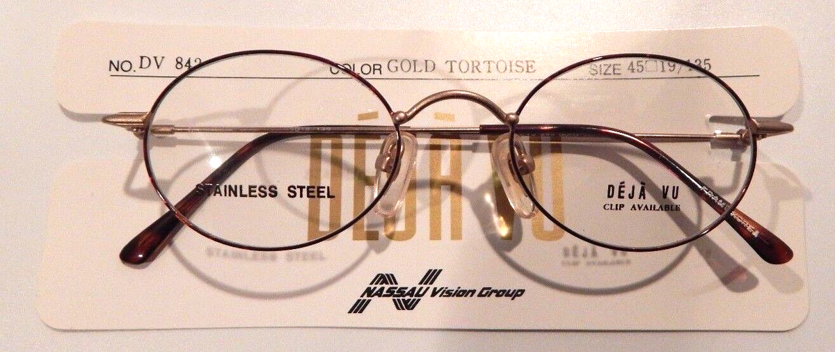 Deja Vu vintage tortoise wire gold frames with new lenses in case VF Deja Vu 2 (Clear) – Vintage Frames Company main image 2
