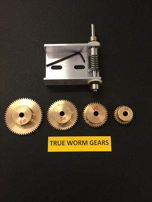 CINCH WORM GEAR BRACKET WITH WORM 32 PITCH-IGUS BRAND BUSHING SUPPORTED SHAFT !