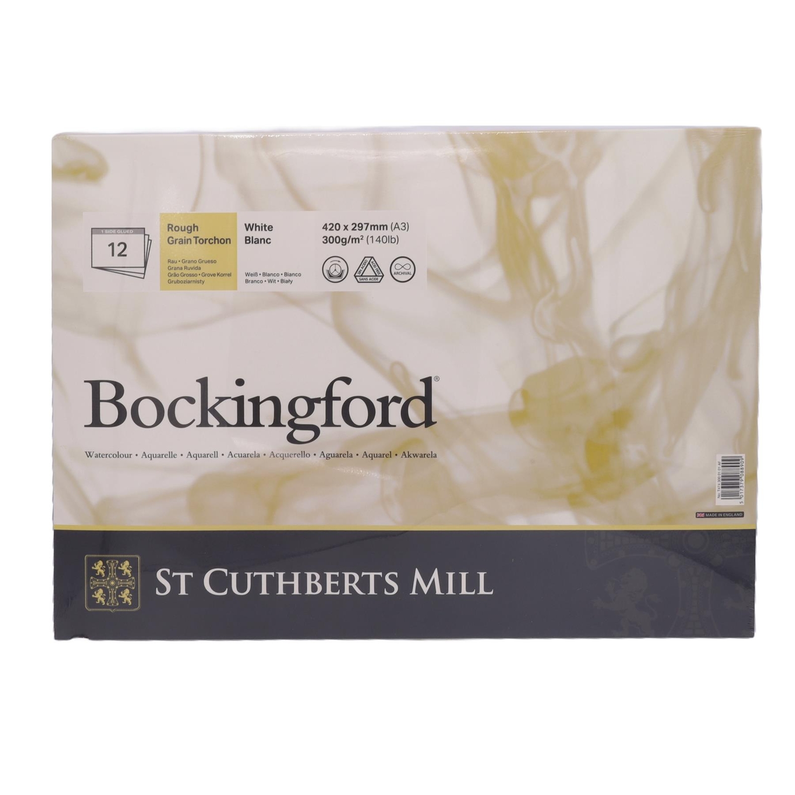 Bockingford Watercolour Pad Glued gummed Paper A3 Rough