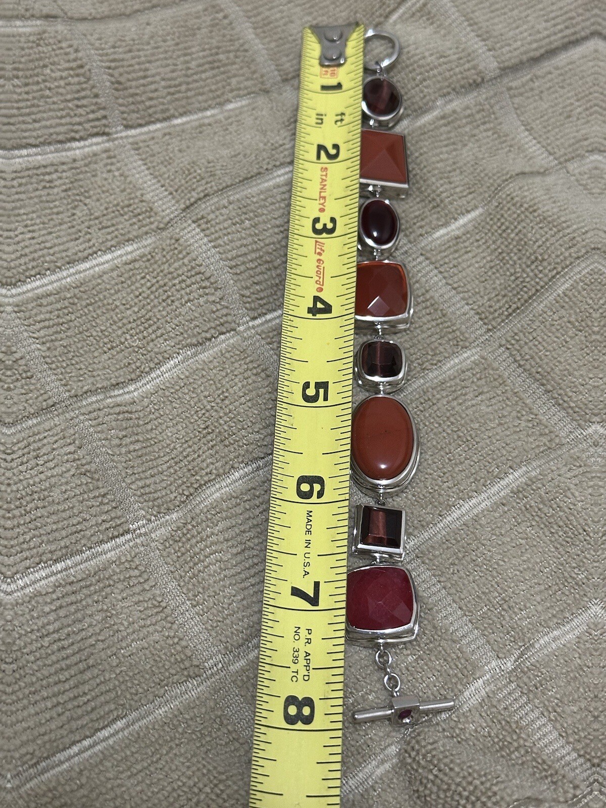 ELLE Sterling Silver Multi-Stone  Toggle bracelet… - image 7