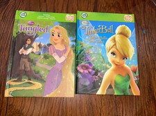 2 LeapFrog TAG Books Disney Tinker Bell  Tangled Hardcover Used