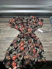 Studio B  by Bobeau Angel Sleeve Fake Wrap Dress Women’s Med  Hi-Lo Hem