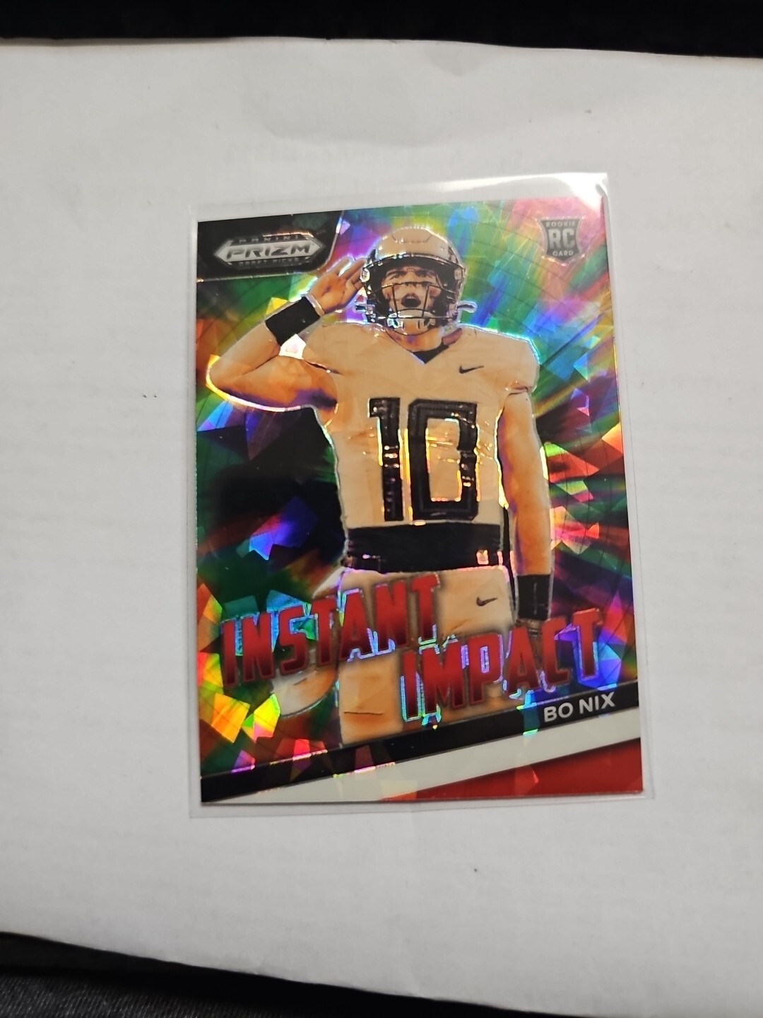 2024 Panini Prizm Draft Picks Red Ice Bo Nix RC Instant Impact II-BN