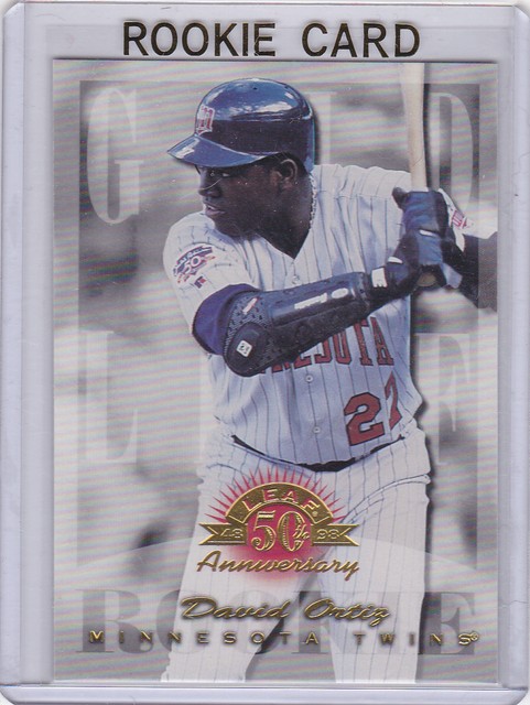 DAVID ORTIZ RC Gold Leaf BASEBALL ROOKIE CARD Boston Red Sox BIG PAPI 