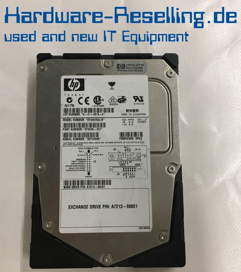 HP 36GB 3,5 SCSI 15KRPM 160MBps ST336752LW A7213-64001 HP 36GB 3,5 SCSI 15KRPM 160MBps ST336752LW A7213-64001