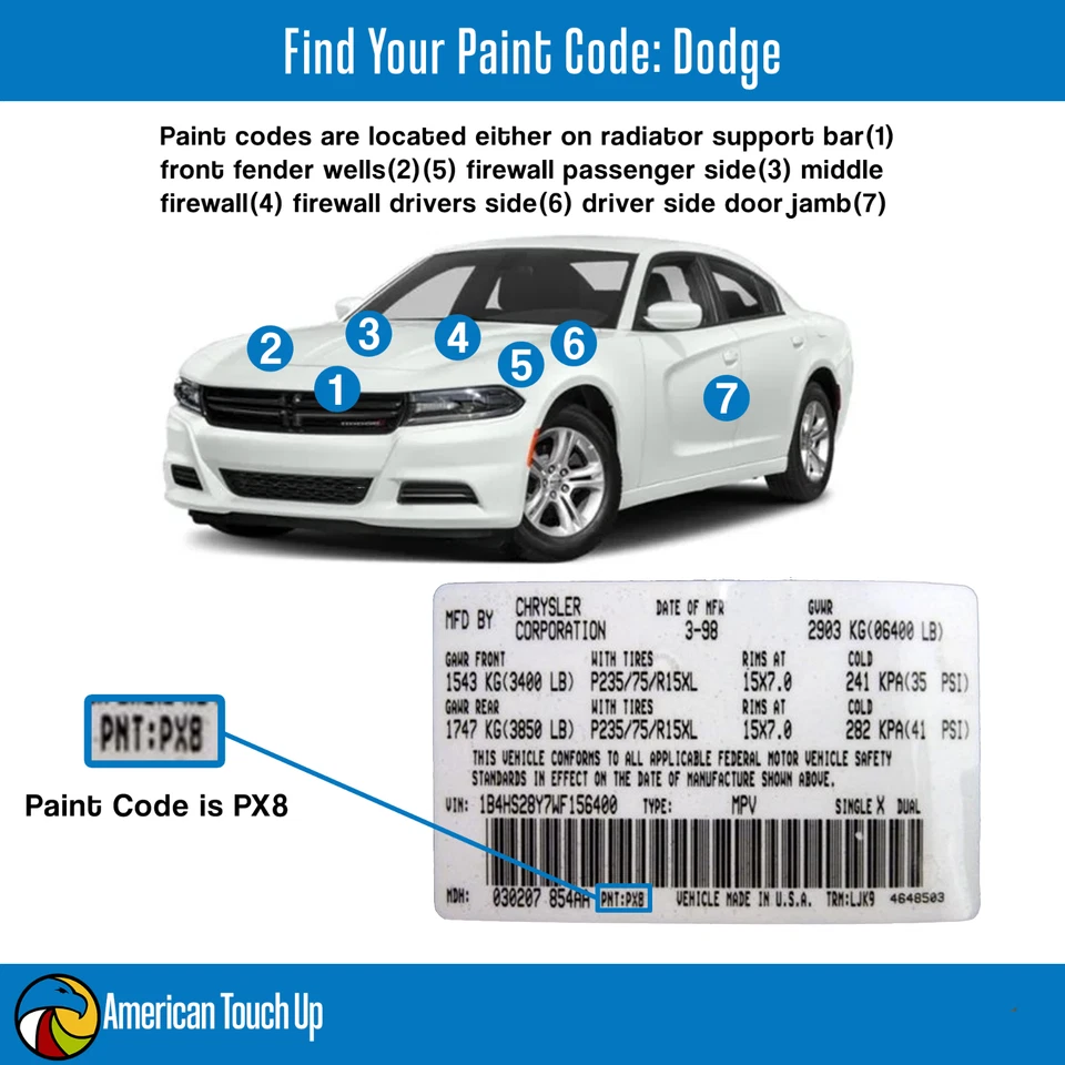 DODGE Genuine OEM Automotive Touch Up Paint Spay/2K Spraymax KITS *SELECT COLOR* - Image 2 of 4