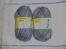 2 x 100 gm Regia Terra Color 4 ply Sock Yarn 75% Wool # 06881 Greys Bargain BiN