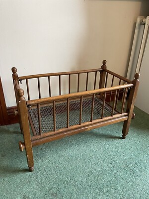 Vintage Wooden Drop Side Doll's Cot ?Victorian