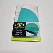 Athletic Works Junior Size Teal - 100 Silicone Swim Cap New