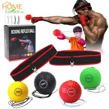 Boxing Reflex Ball with 2 Headband 4 Punching Balls Reaction for Kids Adults