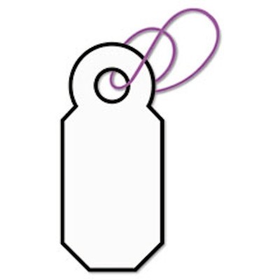 100 JEWELRY SMALL SIZE STRING TAGS 13/16'' x 3/8'' 