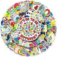Autism Awareness Stickers for Kids - 50Pcs Waterproof Vinyl Deca Color: Autism