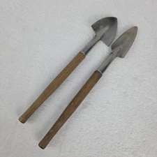 Vintage Wood-Handled Terrarium Spades 8" Garden Tools Set of 2