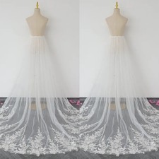Bridal Detachable Skirt Lace Appliques Tulle Wedding Dress Removable Train