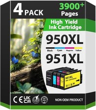 4-Pack 950XL 951XL Ink Cartridges for HP OfficeJet 8600 8610 8620 High Yield