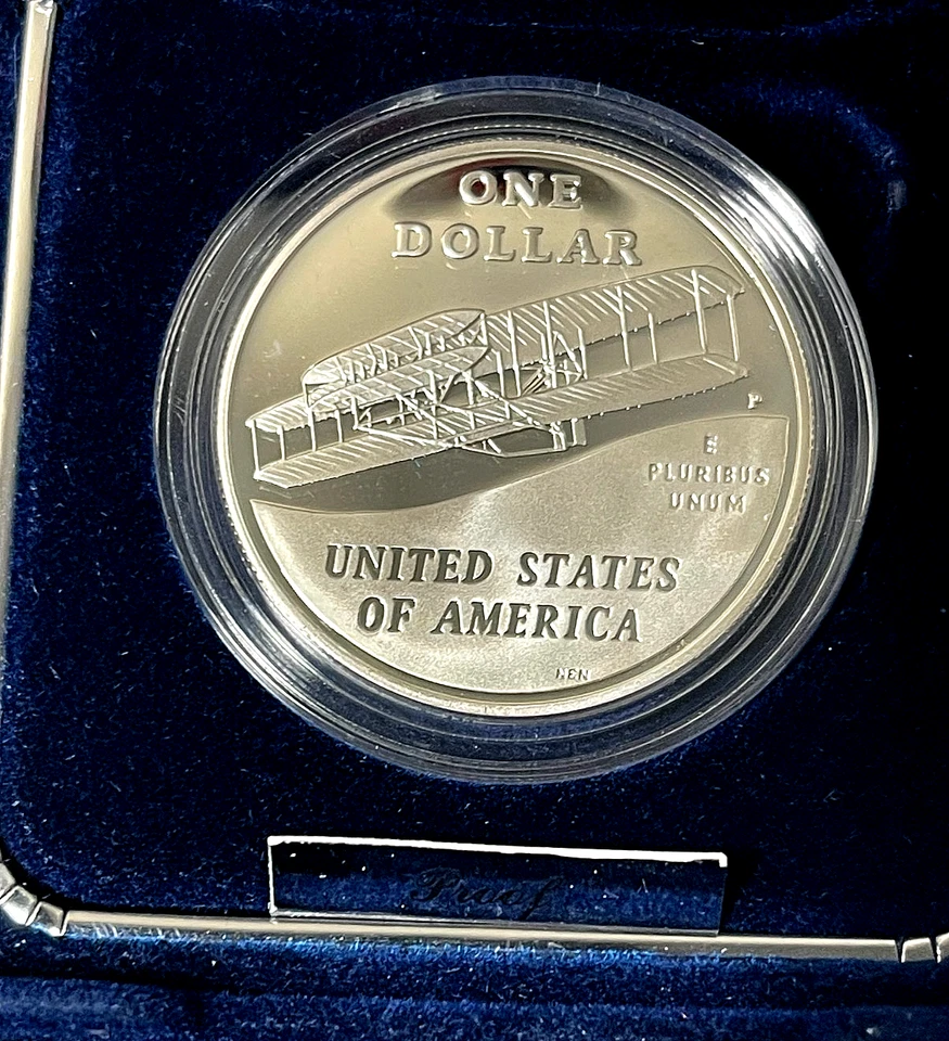 2003 First Flight Centennial Proof Commemorative SILVER Dollar Box and COA - Image 3 of 4