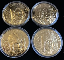 KISS Official World Tour 1998-1999 Commemorative 4 Liberty Mint Coins 24k Plated