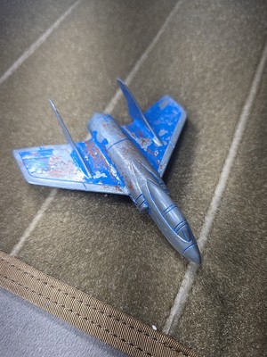 Vintage Tootsie toy Die-cast Blue Navy Jet 1960s Airplane