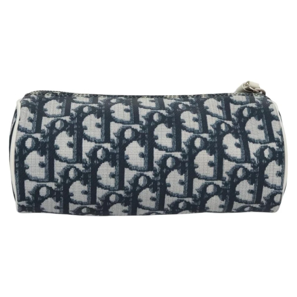 Bolsa de lona Christian Dior Trotter PVC azul marinho branco prata autêntica bs21913 - Imagem 3 de 4