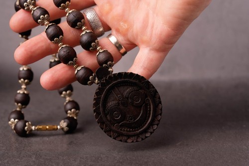 Jagannath Pure Tulasi mala 1 round -Handmade tulsi kanthimala Hare Krishna - Picture 7 of 11