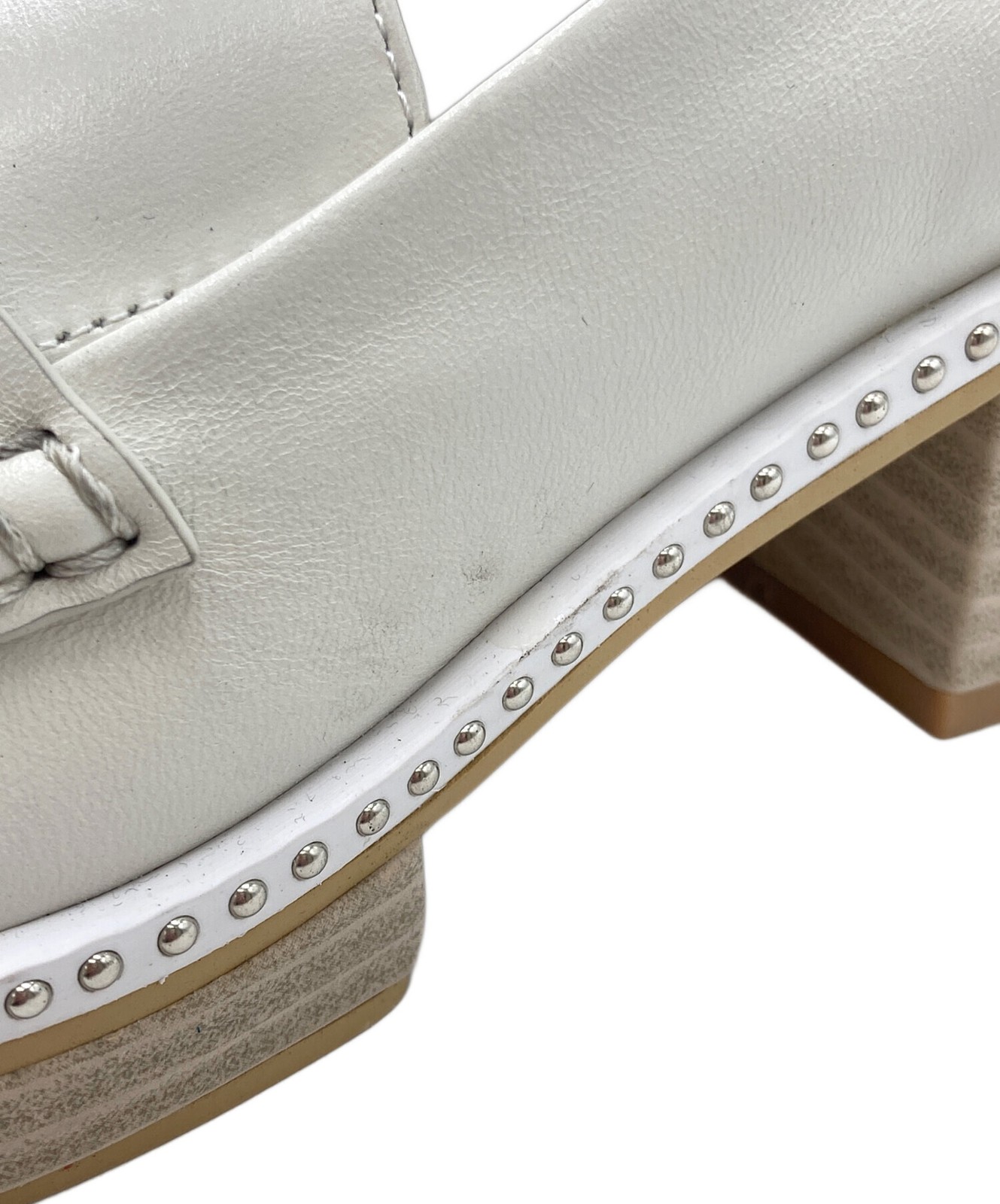 Ameri Studded Coin Loafers/ White/ Size M - image 6