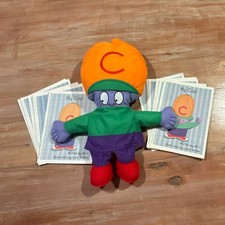 Mr. C Plush Letter people puppet w/ &ldquo;My Cap&rdquo; Booklets Alphabet Toy Vintage 1993
