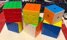 Rubik's Cube Magic Twisty Cubes Lot of 6 - 2x2-7x7 - Stickerless