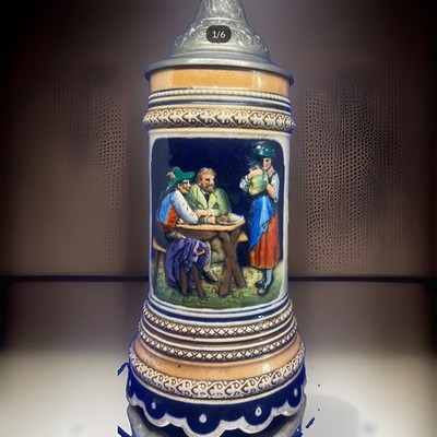 Rare Unusual Midcentury Germain Musical Box Beer Mug Stein 