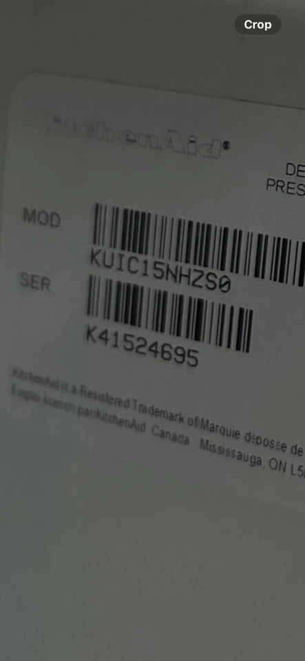 Kitchen Aid KUIC15NHZS0 15英寸 制冰机不锈钢门带把手 — 第 3/3 张图片