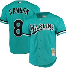 Florida Marlins Mitchell & Ness Andre Dawson 1995 Button Down BP Jersey Sz Large