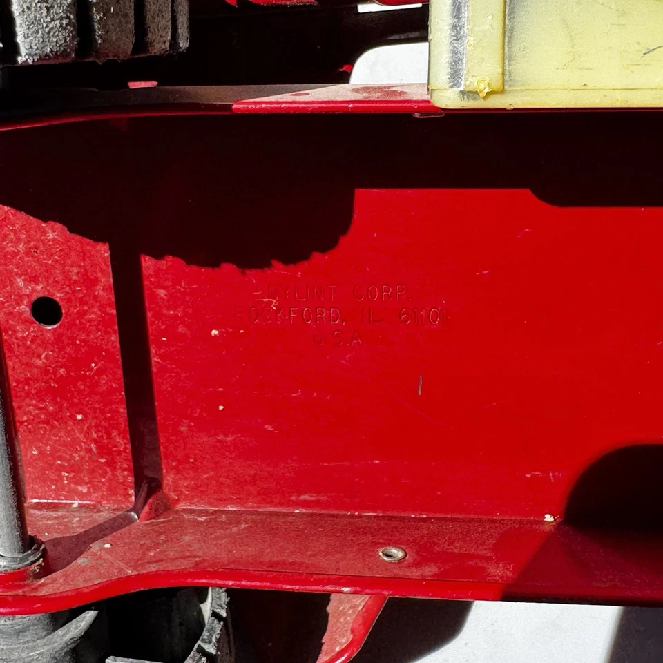 Vintage Nylint Rescue Pumper Fire Truck No 875 Pressed Metal Ford 17" Incomplete - Image 3 of 4