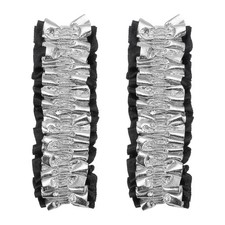 Armband Garter 2pcs Anti-Slip Sleeve Garter Shirt Sleeve Holder Silver on Black