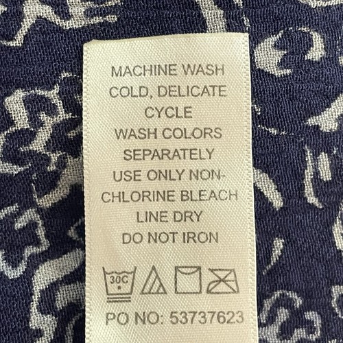 Woman Within Size 20W Blue White Batik Button Maxi Dress Vacation Resort Travel - Picture 10 of 10